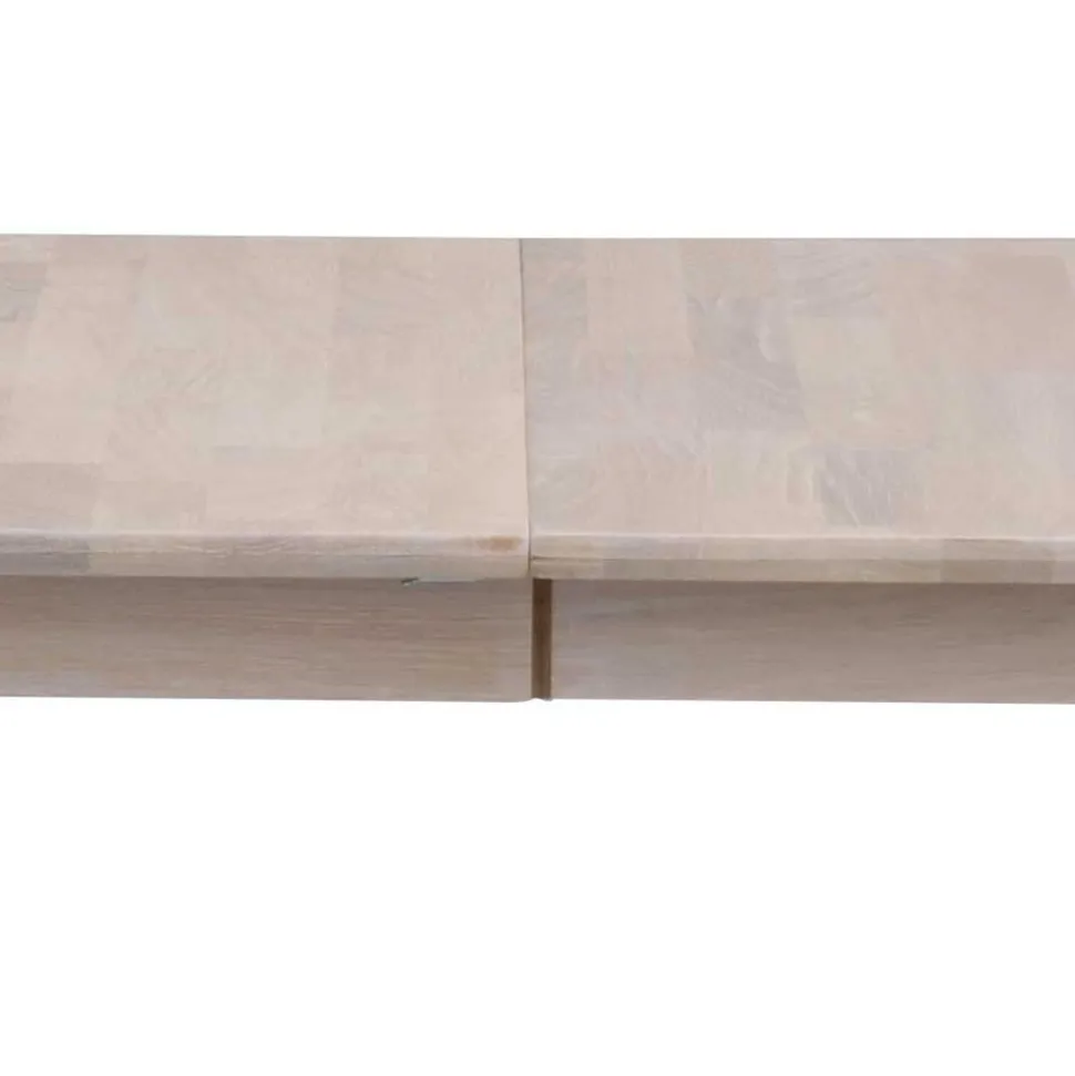 Ovaler Esstisch Eiche White Wash & 4 Stühle Pessoa mit Webstoff Grau (fünfteilig)