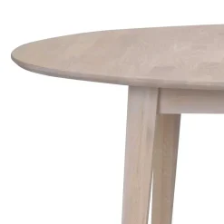 Ovaler Esstisch Eiche White Wash & 4 Stühle Pessoa mit Webstoff Grau (fünfteilig)