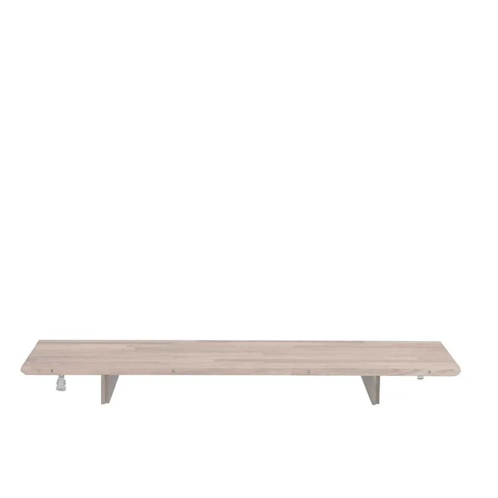 Ovaler Esstisch Eiche White Wash & 4 Stühle Pessoa mit Webstoff Grau (fünfteilig)