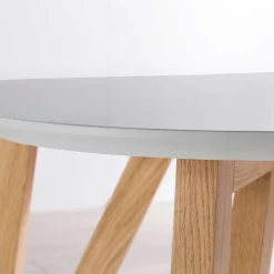 Ovaler Esszimmer Esstisch in Grau & Eichefarben - Mevyda