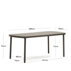 Ovaler Gartentisch aus Aluminium - Ocna