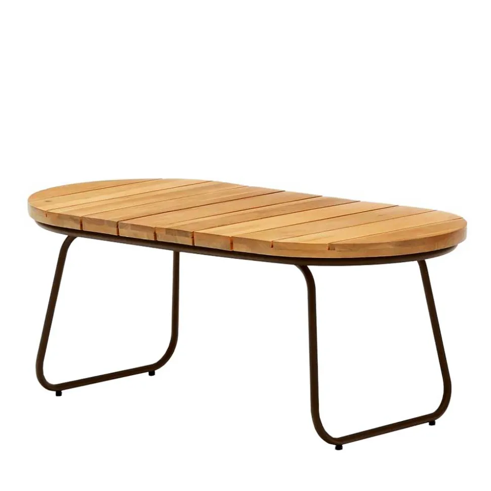 Ovaler Outdoor Couchtisch aus Akazie massiv - Ragusca