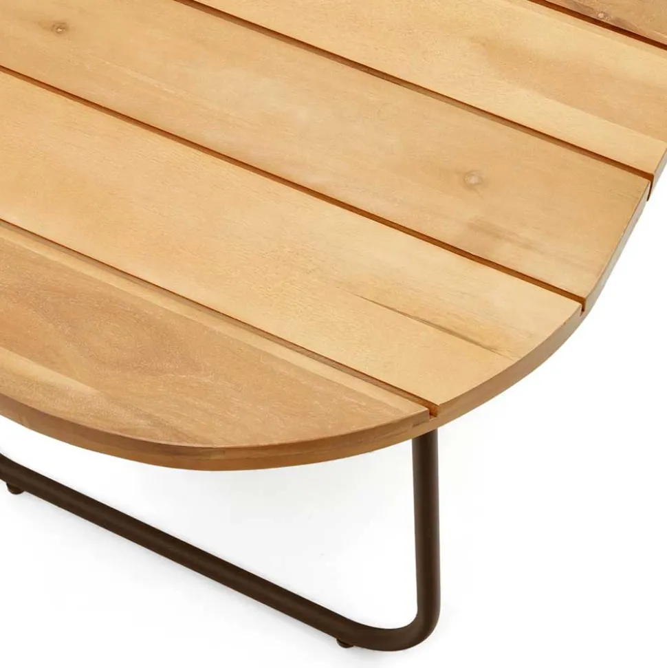Ovaler Outdoor Couchtisch aus Akazie massiv - Ragusca