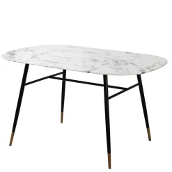 Ovaler Retro Esstisch in Marmoroptik - Little