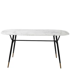 Ovaler Retro Esstisch in Marmoroptik - Little