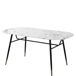 Ovaler Retro Esstisch in Marmoroptik - Little