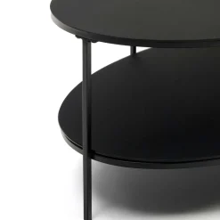 Ovaler Sofatisch aus Glas und Metall - Calama