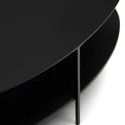 Ovaler Sofatisch aus Glas und Metall - Calama