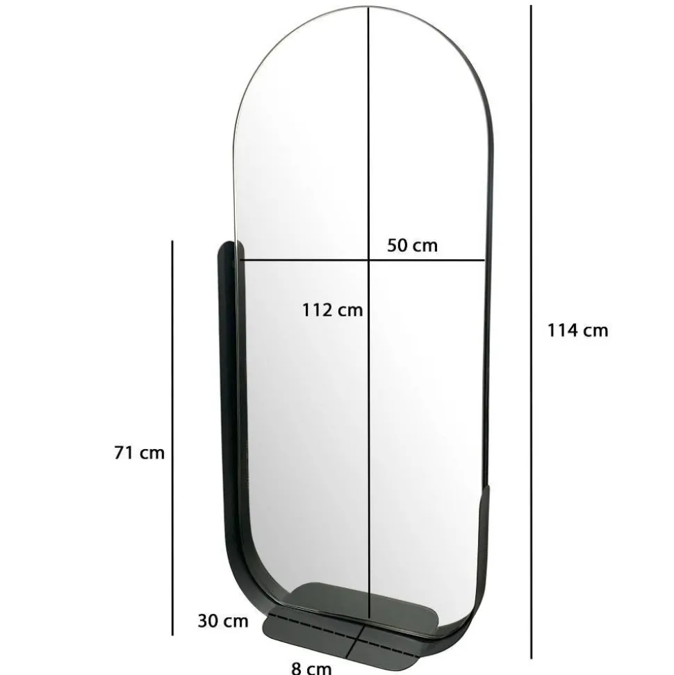 Ovaler Spiegel mit Ablage - Dorcamido