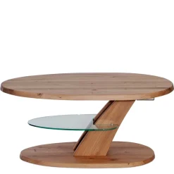 Ovaler Wohnzimmertisch aus Wildeiche Bianco - Gibradoa