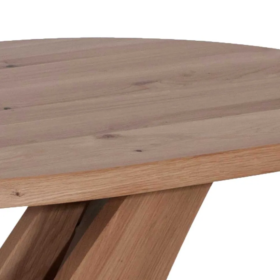 Ovaler Wohnzimmertisch aus Wildeiche Bianco - Gibradoa