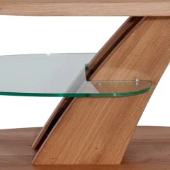 Ovaler Wohnzimmertisch aus Wildeiche Bianco - Gibradoa