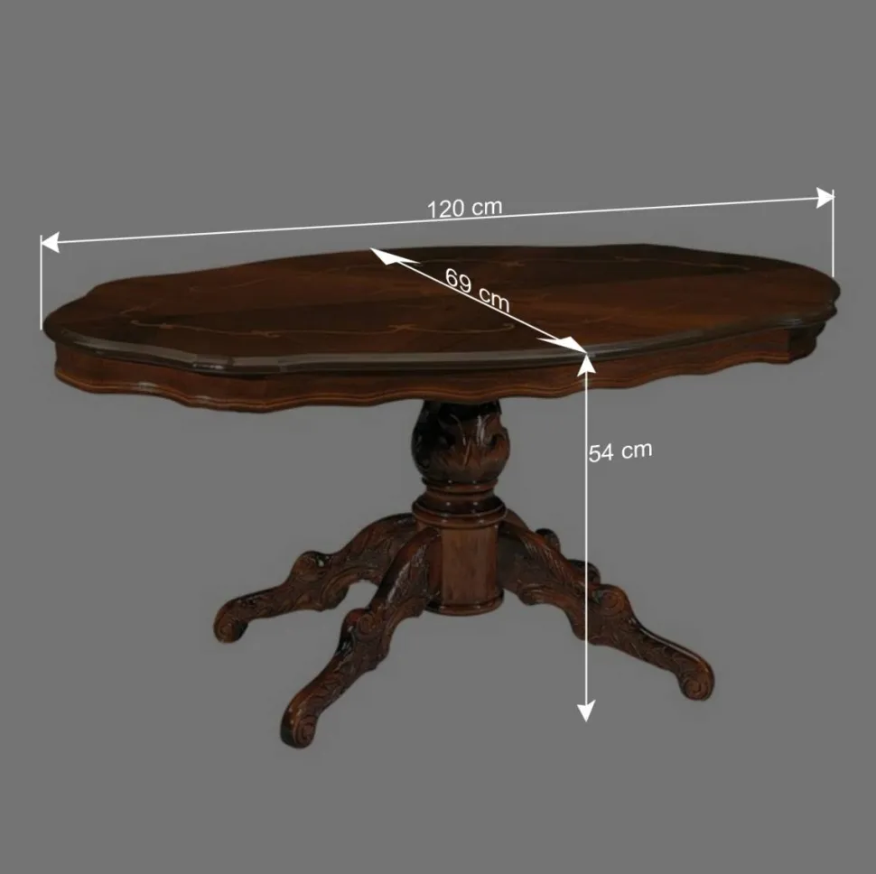 Ovaler Wohnzimmertisch Magari in Nussbaum Braun