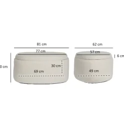 Ovaler XL Hocker mit Stauraum-Truhe - Barracin