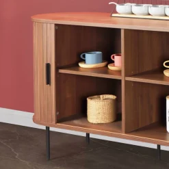 Ovales Sideboard mit Schiebetüren - Arura