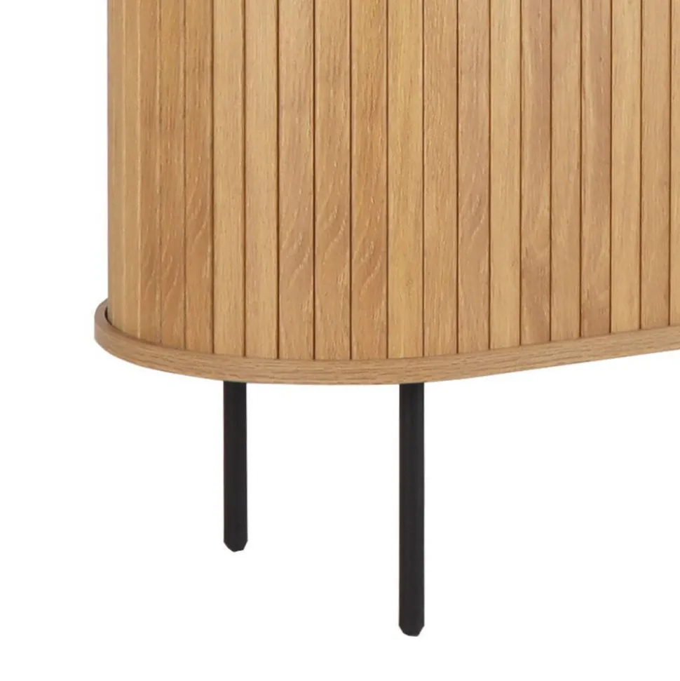 Ovales Skandi-Highboard mit Schiebetüren - Barnetta