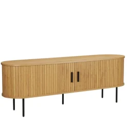 Ovales TV-Board mit Schiebetüren - Barnetta