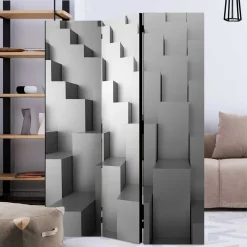 Paravent aus Leinwand auf Fichtenholz - Jawalio