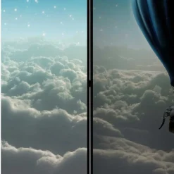 Paravent Ballon über den Wolken bei Nacht - Abapo