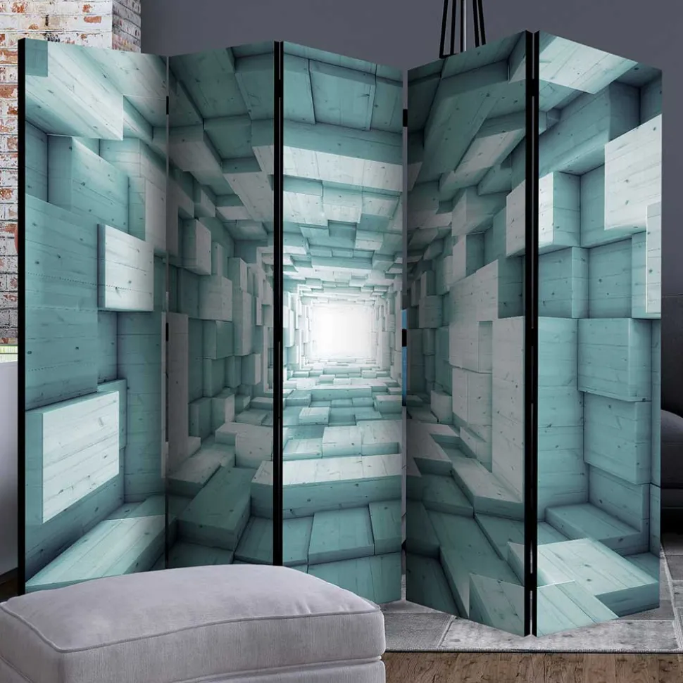 Paravent in Blaugrau 3D Motiv Druck - Veit