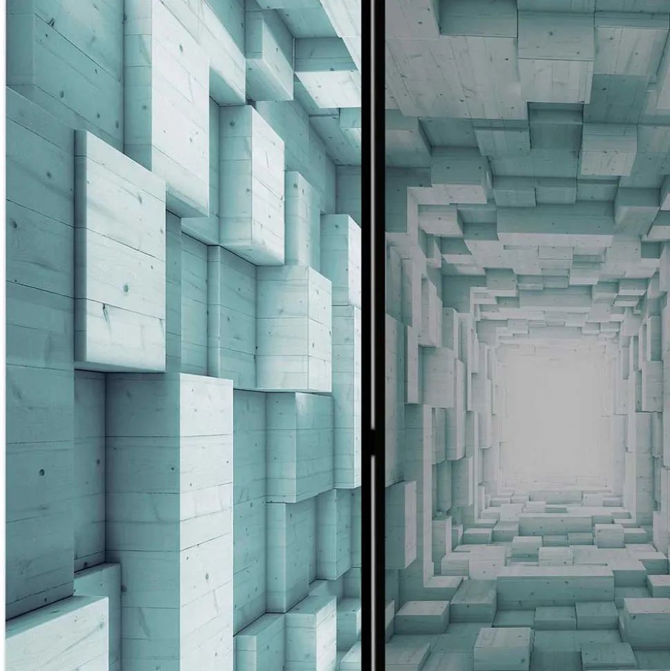 Paravent in Blaugrau 3D Motiv Druck - Veit