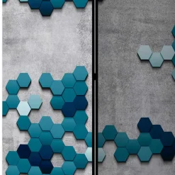 Paravent in Blautönen & Grau bedruckt - Herzogenburg