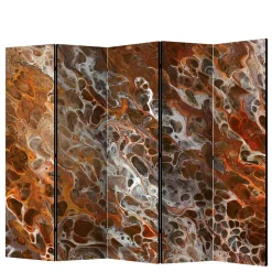 Paravent in Braun Grau Orange Schlieren - Bassy