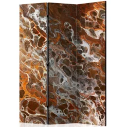 Paravent in Braun Grau Orange Schlieren - Bassy