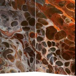 Paravent in Braun Grau Orange Schlieren - Bassy