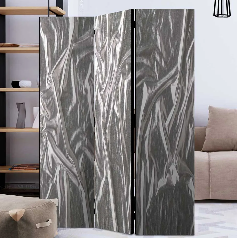 Paravent in Grau Silber bedruckt - Smidan