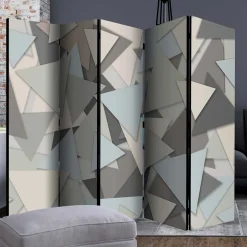 Paravent in Grautönen Dreiecke Muster - Trinity