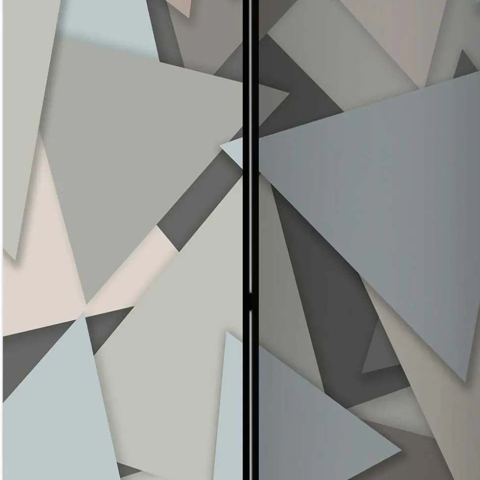 Paravent in Grautönen Dreiecke Muster - Trinity