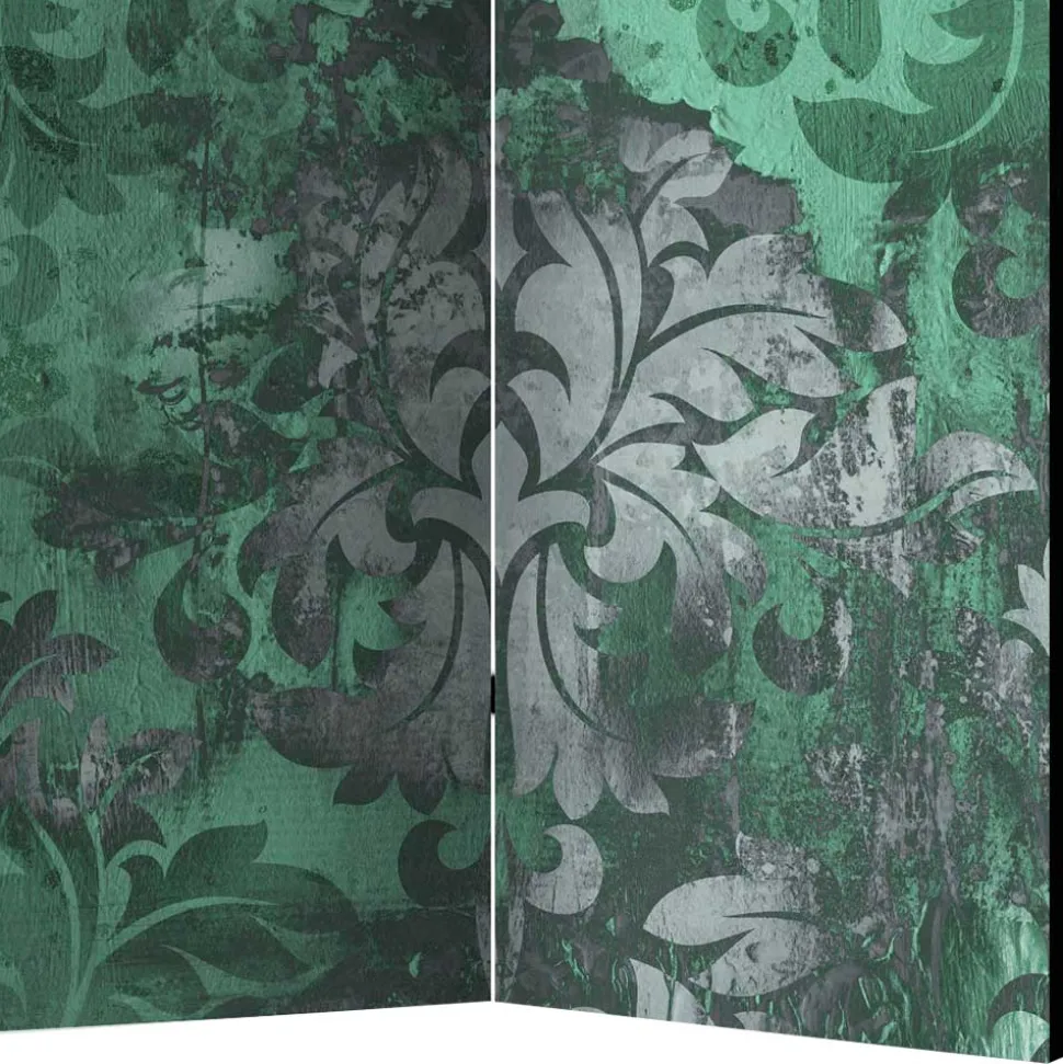 Paravent in Grün Grau Ornament - Vilma