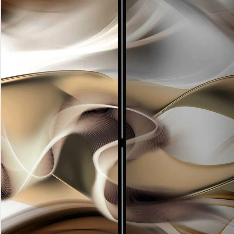 Paravent in Hellbraun Braun Grau - Traciana