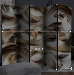 Paravent in Hellbraun Braun Grau - Traciana