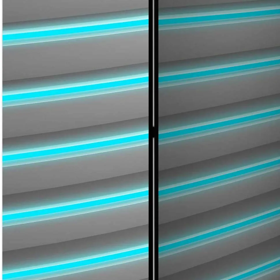 Paravent in Türkis & Grau - Optima