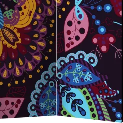 Paravent mit farbenfrohem Mandala Motiv - Yaniz