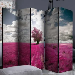 Paravent mit Landschaft Motiv in Pink - Altamira