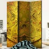 Paravent mit Mandala Motiv Goldfarben - Gabrio