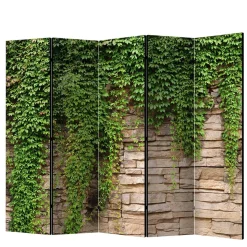 Paravent mit Mauer & Ranke Wilder Wein - Letona