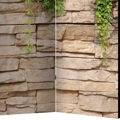 Paravent mit Mauer & Ranke Wilder Wein - Letona