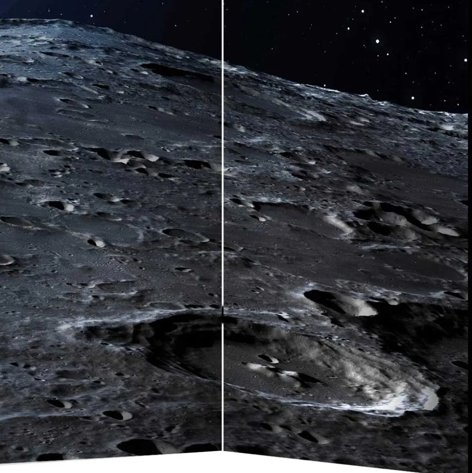 Paravent mit Mond & Erde Weltraummotiv - Laviette