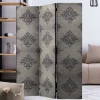 Paravent mit Ornament Muster in Grau - Scandrec