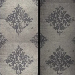 Paravent mit Ornament Muster in Grau - Scandrec