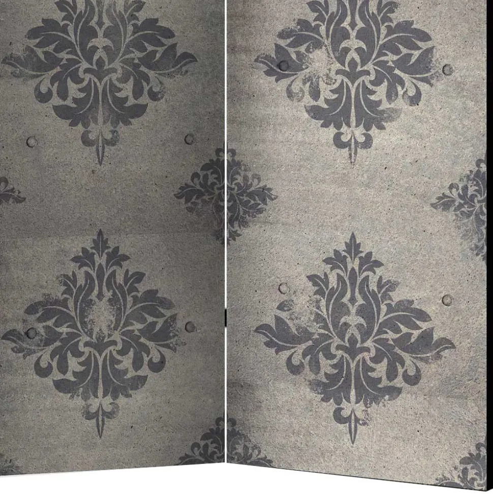 Paravent mit Ornament Muster in Grau - Scandrec