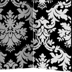 Paravent mit Ornament Muster in Schwarz Weiß - Metallin