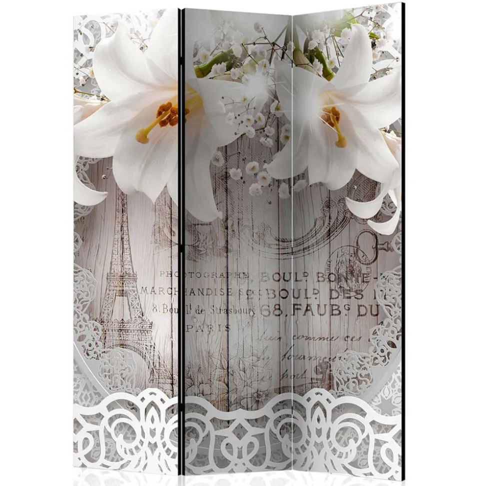 Paravent mit Vintage Motiv Paris Lilien - Crane