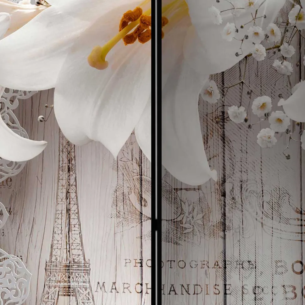 Paravent mit Vintage Motiv Paris Lilien - Crane