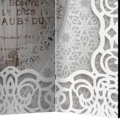 Paravent mit Vintage Motiv Paris Lilien - Crane