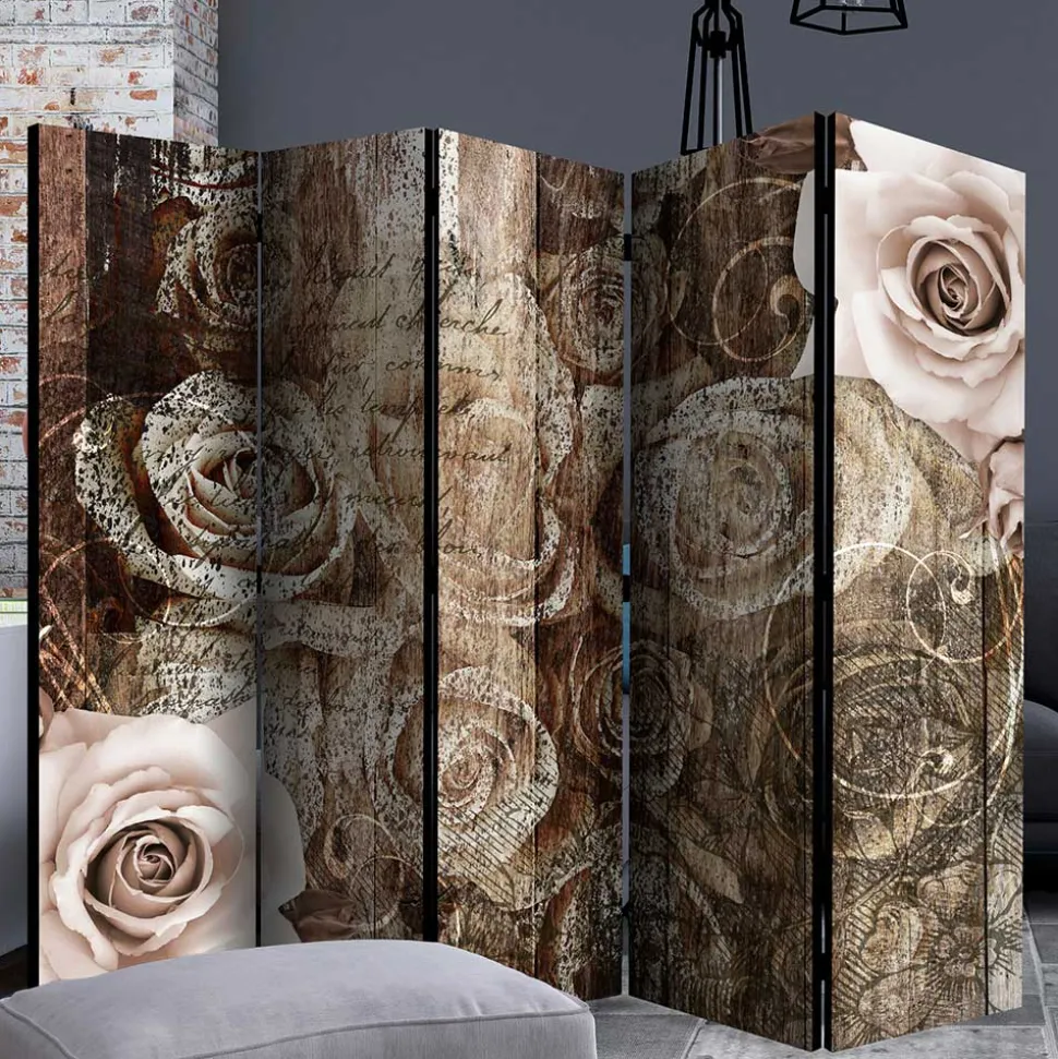 Paravent mit Vintage Rosen Motiv - Lavaco
